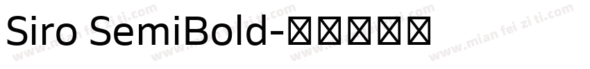 Siro SemiBold字体转换